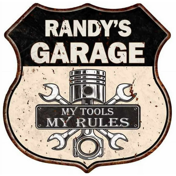 RANDY'S Garage My Tools My Rules Sign 12x12 Metal Sign 211110024081