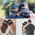 thumbnail image 2 of Letter Baseball Cap,for Couples Embroidered Rapper Cap Letter Print - Pack of 2, black, 2 of 5