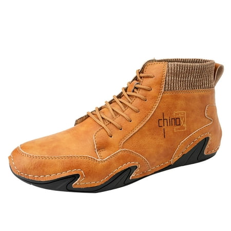 

Dyfzdhu Mens Shoes High Top Elastic Band Sport Shoes Fashion Casual Shoes Plus Size Ankle Boots