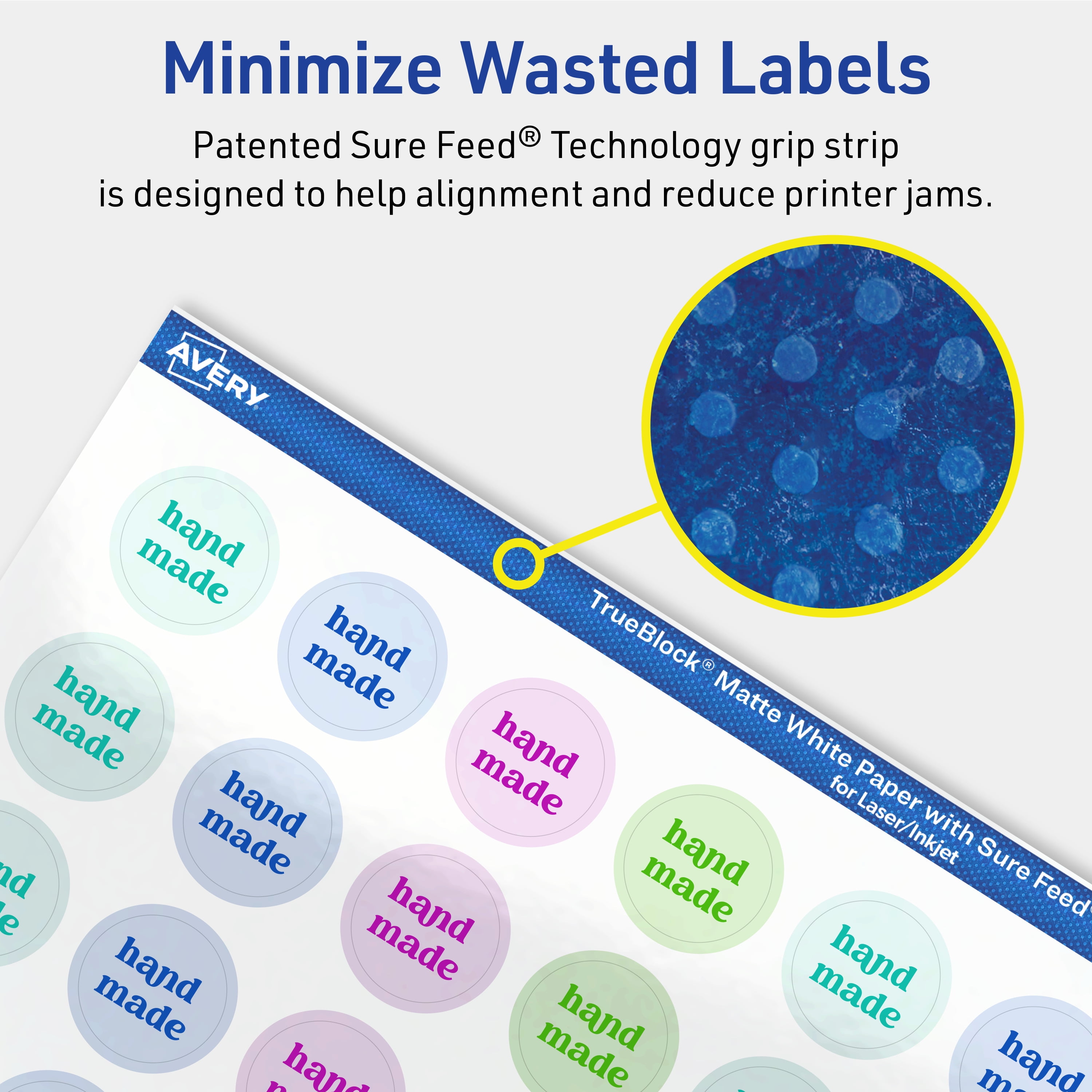 Avery TrueBlock Round Labels, 0.75" Diameter, 8,000ct