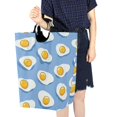 thumbnail image 4 of Yayeee Freestanding Laundry Hamper with Handle Collapsible Large Storage Basket for Clothes, Playful Fried Eggs, 4 of 7