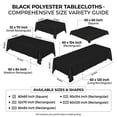 thumbnail image 5 of Sm:)e Black Tablecloth 60 x 84 Inch, Stain and Wrinkle Resistant Polyester Dining Table Cover for Kitchen Outside Party Camping 4ft Table, 5 of 11