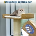 thumbnail image 4 of Cat Window Perch with Scratching Posts - 40" Tall Cat Tree with 2 Platforms & Hammock, Suction Cup Mounted, Removable Cushion (2 Installation Ways), 4 of 9