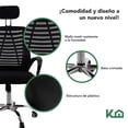 thumbnail image 3 of Silla Ejecutiva con Respaldo Reclinable Negra Mesh Oficina negro, 3 of 8