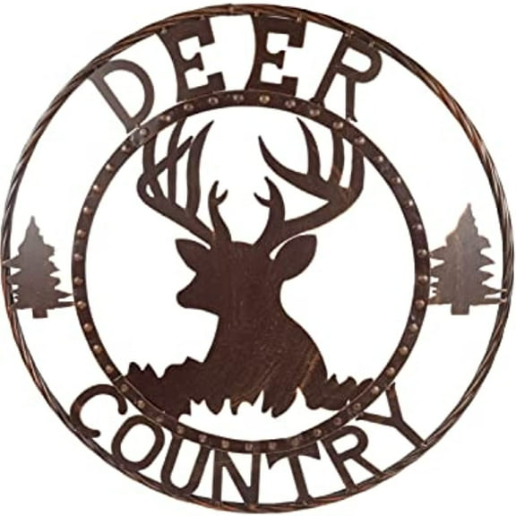 Urbalabs Deer Country Texas Lone Star Twisted Rope Rustic Barn Star Outdoor Wall Decor Barn Star Western Decor Western Stars Wall Decor Lonestar Decor (Deer Country 24")