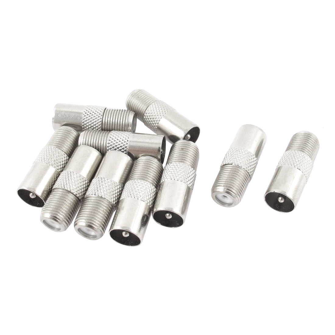 uxcell F Type Female to PAL Male Silver Tone RF Coaxial Adapter Connector 7pcs