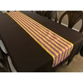 thumbnail image 2 of Cotton Print Table Runner 1 Inch Wide Stripes Yellow and Purple, 2 of 3
