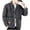 Gray, variant on Maoxin Casual Jackets for Men Solid Color Casual Collar Long Sleeved Button Hooded Denim Jacket Spring/Autumn Clothing Black 2XL