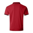 thumbnail image 4 of EHTMSAK Men's Polo Shirts Short Sleeve Henley Lapel Collar Shirts with Pocket Button Up Summer Golf T Shirts Business Fashion Big and Tall Casual Tops Red L, 4 of 6