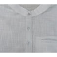 thumbnail image 6 of Atasi Men's Short Sleeve White Cotton Mandarin Collar Shirt Ethnic Clothing-Small, 6 of 7