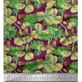 thumbnail image 1 of Soimoi Japan Crepe Satin Fabric Leaves & Leopard Animal Print Fabric by The Yard 42 Inch Wide, 1 of 1