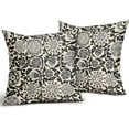 thumbnail image 2 of Black Grey Pillow Covers 20x20 Set of 2 Gray Vintage Floral Boho Carpet Pattern Print Decorative Outdoor Pillowcases Farmhouse Throw Cushion Case Decor for Couch Sofa Bed, 2 of 5