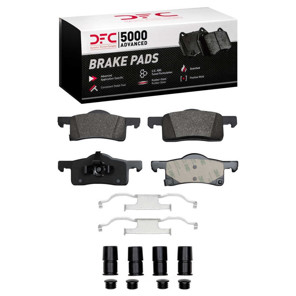 Dynamic Friction Company 1551-0935-01 DFC 5000 Advanced Brake Pads - Semi Metallic and Hardware Kit