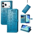 thumbnail image 2 of Funda Cartera FOXDOCK para iPhone 17 Pro , Flip PU con Relieve de Gatos y Perros, Tarjetero y Soporte, 2 of 6