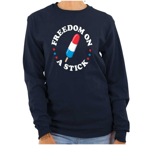 Freedom on a Stick Patriotic Food Women's Long Sleeve T Shirt Brisco Brands S