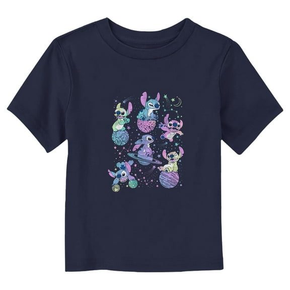 Toddler's Lilo & Stitch Planetary Stitch  Graphic Tee Navy Blue 5T