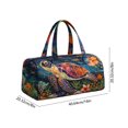 thumbnail image 3 of Twfbrm Quilted Duffle Bag, Beach Style Turtle Pattern Embroidered Weekender Bag with Handle, Large Capacity Luggage Bag Lightweight Carry On Tote & Gym Bag Travel Overnight Bag for Women Men, 3 of 6