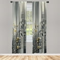 thumbnail image 3 of Ambesonne Grey Curtains 2 Panel Set, Geometric Flourishing Motif, Pair of - 28" x 84", Dimgray Yellow and Blue, 3 of 4