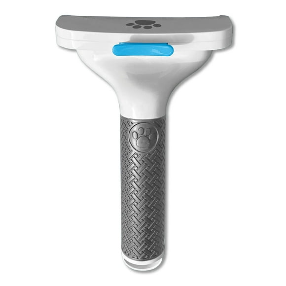 Paw Perfect Grooming Brush with Stainless Steel Teeth - Pet Deshedding Tool with Fur Release Button for Dogs and Cats, Ergonomic Handle