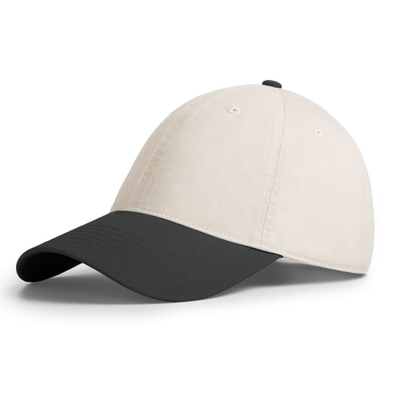 TOPTIE 6 Panel Two Tone Spliced Baseball Cap, Black Unstructured Unisex Dad Hat Mid Profile Sun Hat Casual Style