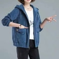 thumbnail image 5 of Sexlip Women's Casual Corduroy Hooded Long Sleeve Zip Up Jacket Loose Shacket Coat Winter Warm Fashion Outerwear With Pocket Blue L, 5 of 6
