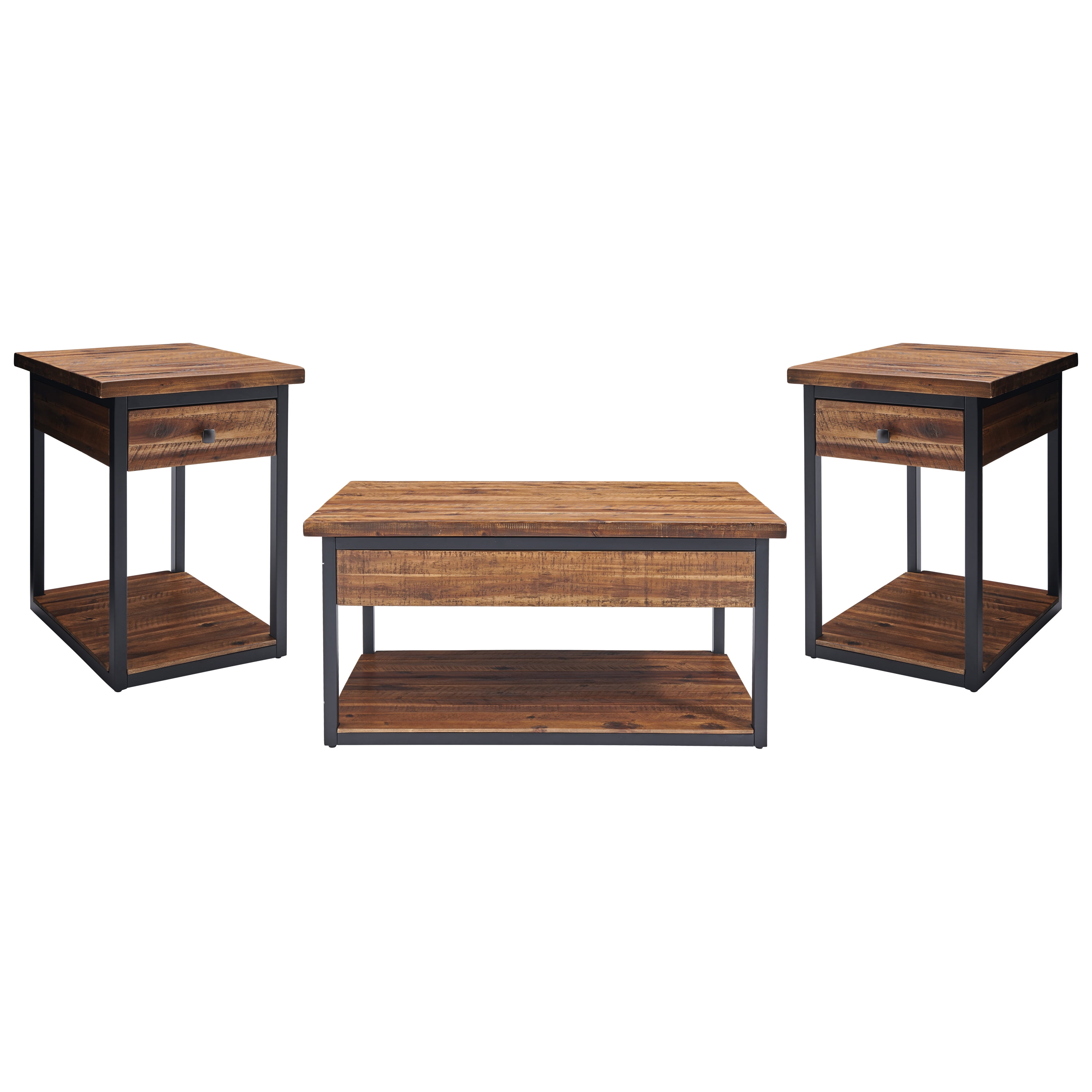 Alaterre Claremont Rustic Wood Set with Coffee Table and Two End Tables