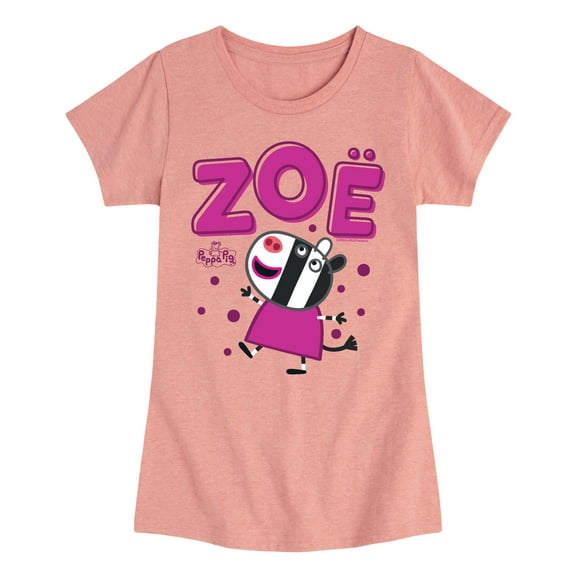 Peppa Pig - Zoe Zebra - Girls Toddler And Youth Fitted Short Sleeve Tee