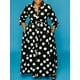 thumbnail image 3 of Vestido elegante de talla grande, vestido largo con cinturón y cuello abotonado con estampado de lunares para mujer, 3 of 4