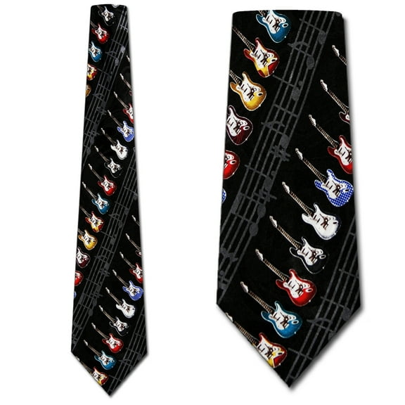 Electric Guitar Colorful Necktie Mens Tie by Steve