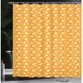 thumbnail image 4 of Ambesonne Orange Shower Curtain, Exotic Summer Vibe Palms, 69"Wx84"L, Marigold Pastel Green, 4 of 5