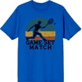 thumbnail image 3 of Game Set Match Adult Royal Blue Crew Neck Short Sleeve Tee-Medium, 3 of 4