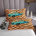 thumbnail image 3 of Erosebridal Autumn Harvest Pumpkins Coverlet Set Queen,Rustic Farm Truck Bedding Set,Geometric Patchwork Grid Bedspread Sets Queen Size,Lightweight Room Decoration,3pcs, 3 of 6