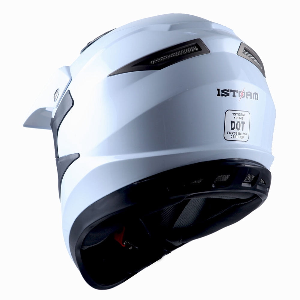 1STORM MOTORCYCLE BIKE FULL FACE HELMET HGXP14B BOOSTER GLOSSY WHITE