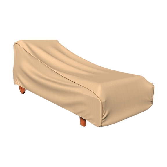 Budge Medium Beige Patio Outdoor Chaise Cover, Sedona