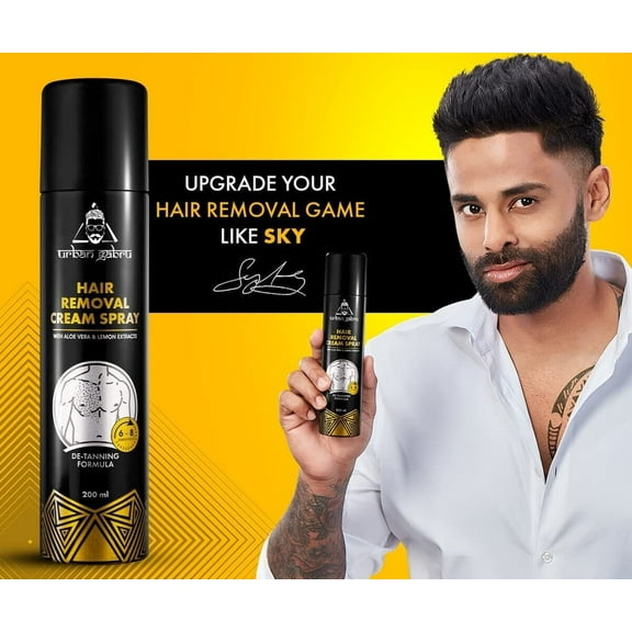 Urbangabru Hair Removal Cream Spray, Painless Body Hair Removal Spray 200ml