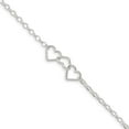 thumbnail image 3 of 925 Sterling Silver Plus 1in Ext Interlocking Hearts Rolo Chain Anklet for Women 8", 3 of 7