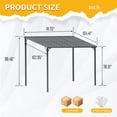 thumbnail image 5 of CarButler 10x8ft Outdoor Wall-mounted Gazebo Metal Hardtop Pergolas Lean-To Shelter with Sloped Roof for Patio,Garden,Yard, 5 of 8