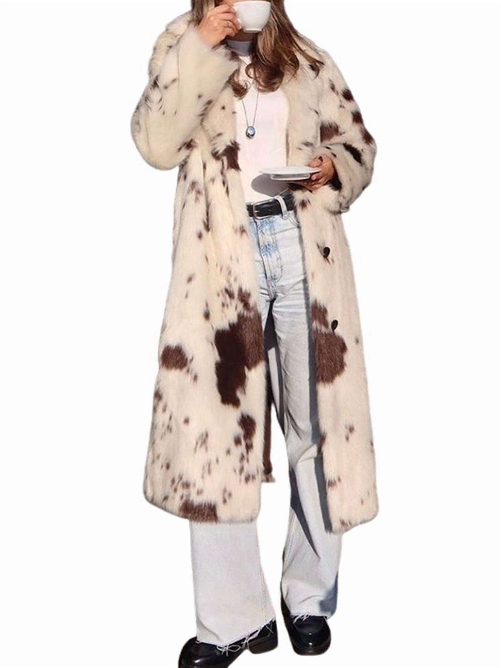 Lovskoo Mens Winter Coat, Faux Fur Jacket, Long Sleeve Polyester