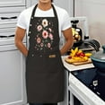 thumbnail image 4 of 2 Pack Adjustable Bib Apron with Floral Design - Pink & White Flowers on Black 2 Pockets Perfect for Cooking & Crafting for Men & Women, 4 of 6