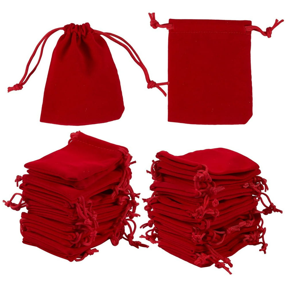 48Piece Jewelry Pouch Drawstring Bags Velvet Cloth Storage Pouch for