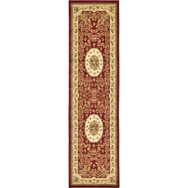 Unique Loom Versailles Medallion Motif Rug 2' 7 x 10' Runner Burgundy/Ivory
