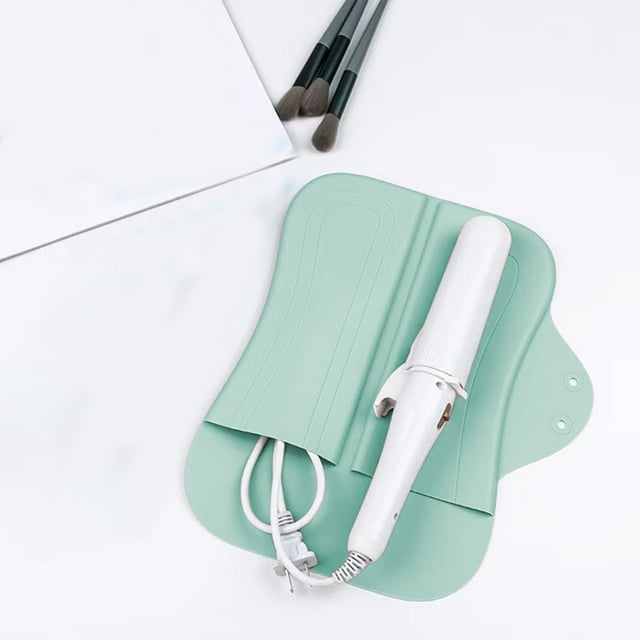 Heatproof Mat for Curling Iron, Usavan High Temperature Silicone Heat Insulation Cover, Large Size Portable Travel Storage Bag Protects Countertops Furniture