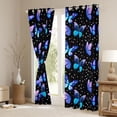 thumbnail image 3 of jejeloiu Kawaii Butterfly Black Out Curtains,Cute Cartoon Stars Curtains Pack of 2 (42x63 Each),Black Blue Purple Bedroom Curtains For Girls Teens,Super Cozy Room Decor, 3 of 6