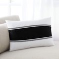 thumbnail image 2 of Waterproof Outdoor Throw Pillows with Inserts 12"x20" Set of 2, Black Solid Color Texture Soft Decorative Pillowcases for Couch Bedroom, Simple Black Stripes Pillow Covers for Sofa Living Room, 2 of 8