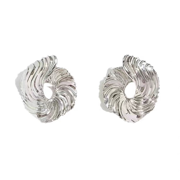 2 pares de aretes de aro de oro grueso para mujer, aretes llamativos chapados en oro/plata de moda, aretes de aro dobles abiertos gruesos, livianos