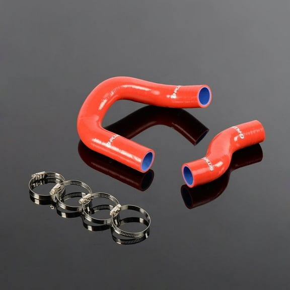 PIT66 Silicone Radiator Hose Kit,Fit for 1968-1973 Nissan Datsun 510 KA24-DE Red with Clamps