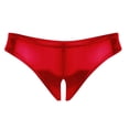 thumbnail image 1 of FhsagQ 1 Pce Ensemble de Lingerie pour Femmes, Short en Cuir Brillant, Triangle, Rouge, Taille TTG, 1 of 2