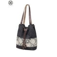 thumbnail image 3 of Luxtrada Printing Canvas Shoulder Bag Retro Casual Handbags Messenger Bags For Travel Messenger Women (Black), 3 of 8