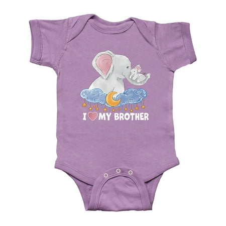 

Inktastic I Love My Brother Cute Elephants with Moon and Stars Gift Baby Boy or Baby Girl Bodysuit