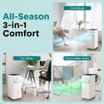 thumbnail image 4 of SereneLife 10000 BTU Portable Air Conditioner - 3-in-1 Portable AC Unit for Bedroom Up to 300 Sq.Ft, 24H Timer, Remote Control, Sleep Mode, Wheels, with Window Mount Kit, White, 4 of 8
